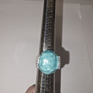 Elegant Silver and Blue Women's Ring